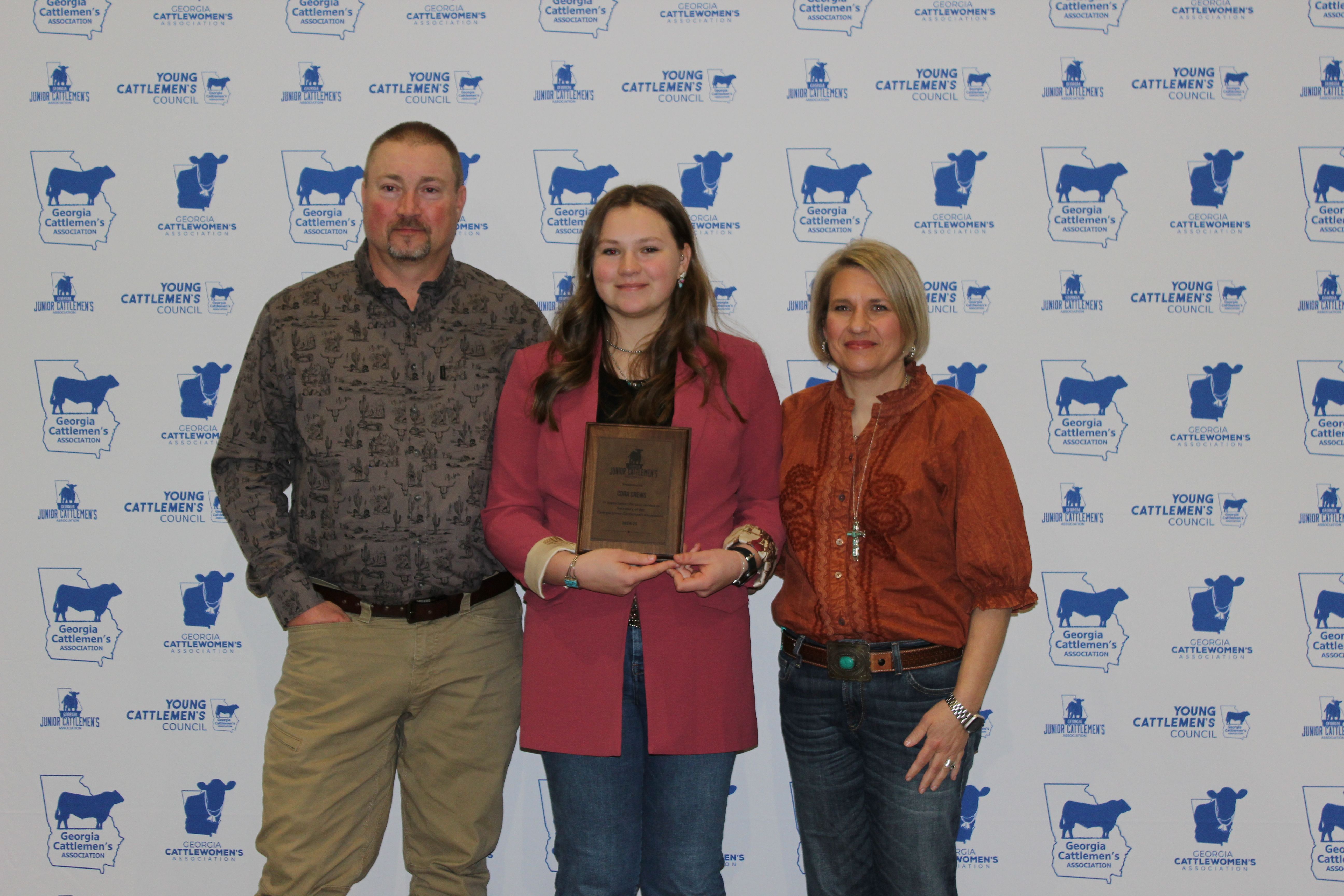 Olivia Graham accepting an award